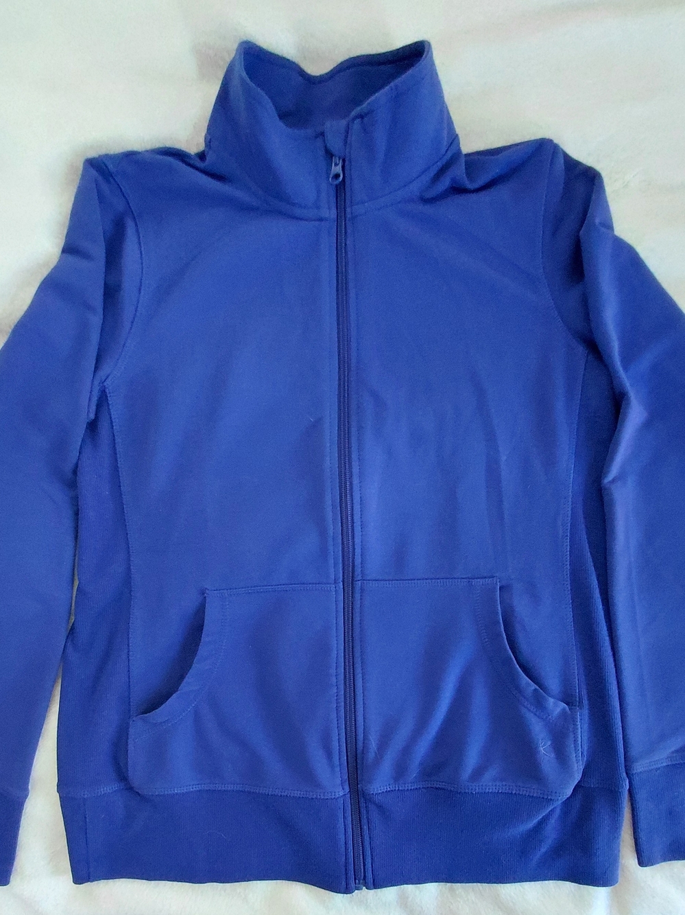 Danskin Now Royal Blue Full Zip Track Jacket Size Medium 8-10 Activewear EUC